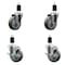 Service Caster 4'' Gray Poly Wheel Swivel 1-1/2'' Expanding Stem Caster Set 2 Brakes, 4PK SCC-EX20S414-PPUB-2-TLB-2-112 - alternate 1